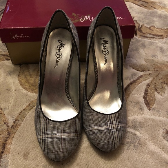 Miss Bison silver plaid heels - Picture 4 of 8